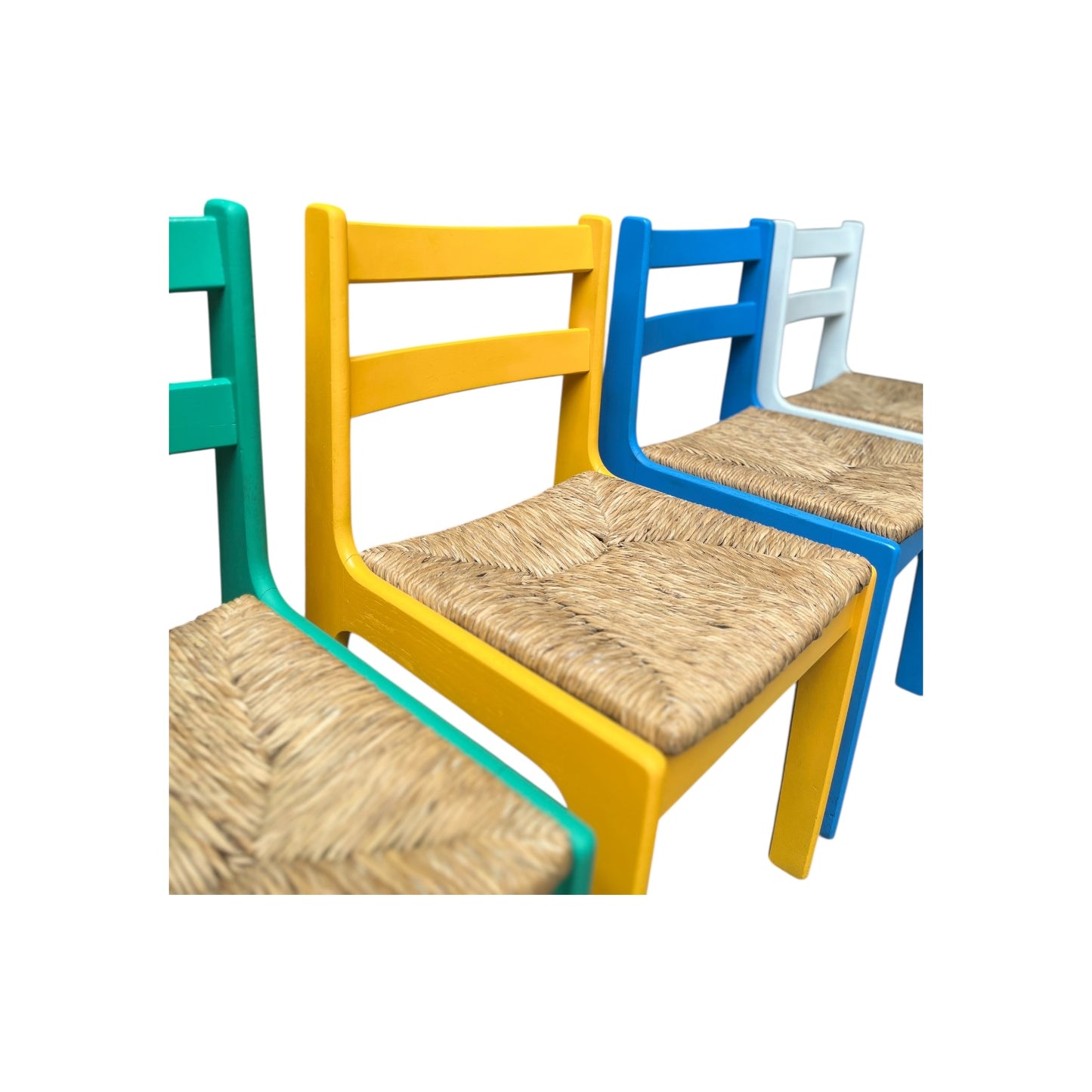 Set aus 5 Eichenholz Stühlen