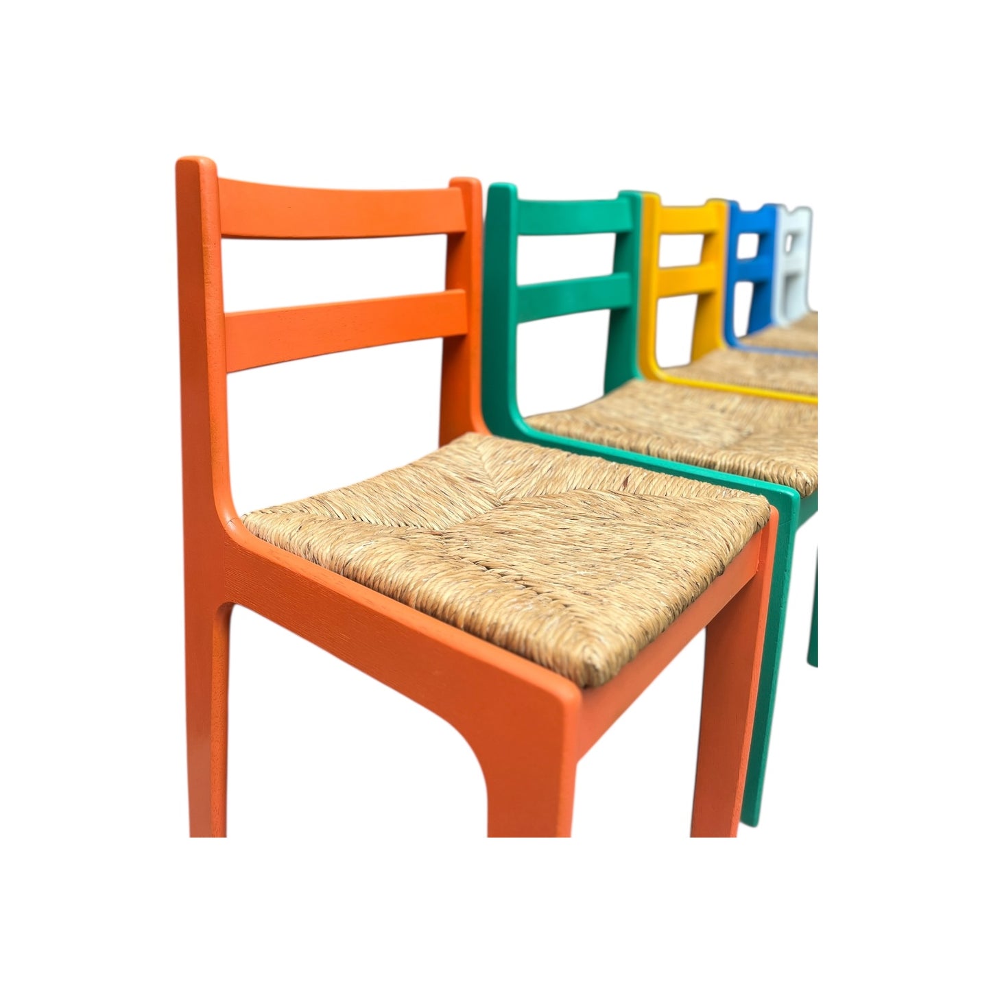 Set aus 5 Eichenholz Stühlen