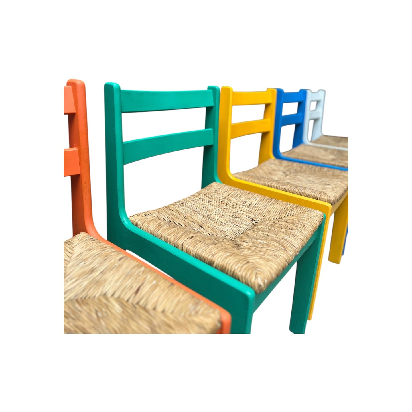 Set aus 5 Eichenholz Stühlen